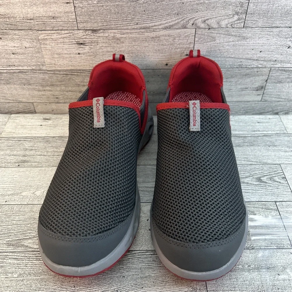 Columbia Gray Red Unisex Big Kid Slip On Moccaswim Water Techlite Shoe Size 5